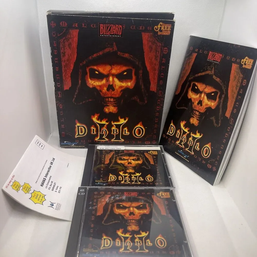 Diablo II 2 Blizzard PC Big Box CIB Complete w/ Manual CD-ROM 2000